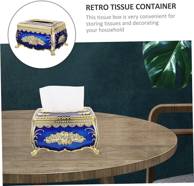 Premium Zinc Alloy Tissue Box Holder Elegant Retro Napkin Dispenser For Living Room Desktop - Image 5